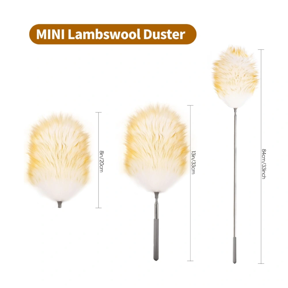 Telescoping mini feather duster for ceiling fans, shelves, and hard-to-reach dusting